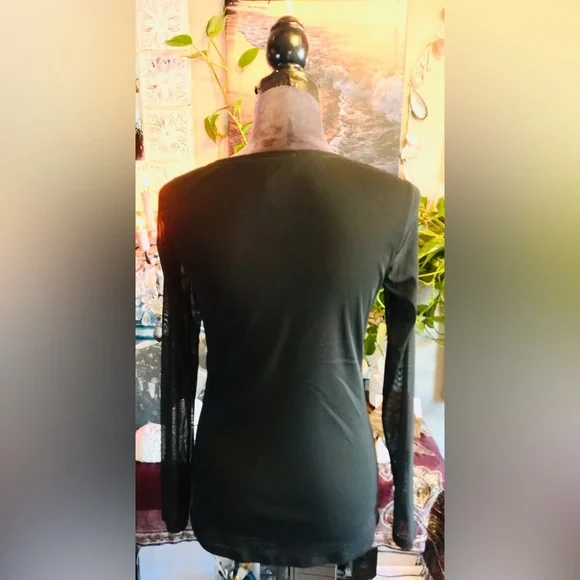 INC International Concepts Mesh Bohemian Jeweled Summer Flow & Go Blouse Body M - Picture 6 of 6